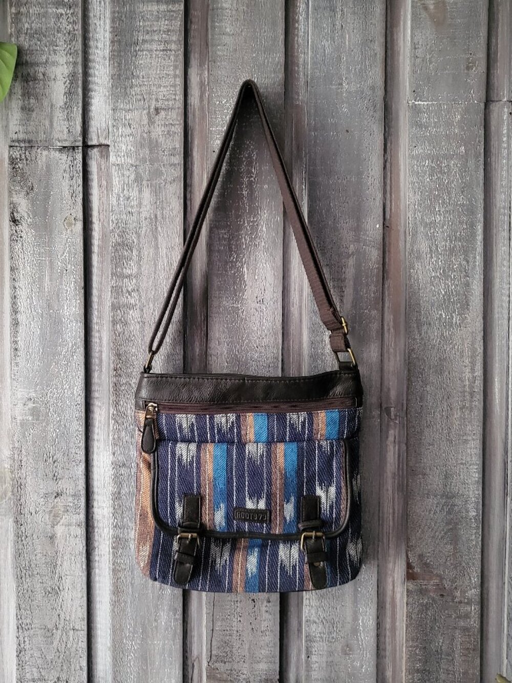 Roots 73 Boho Woven Ikat Crossbody Messenger Bag Purse